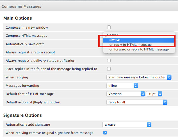 How to add an email signature in Roundcube