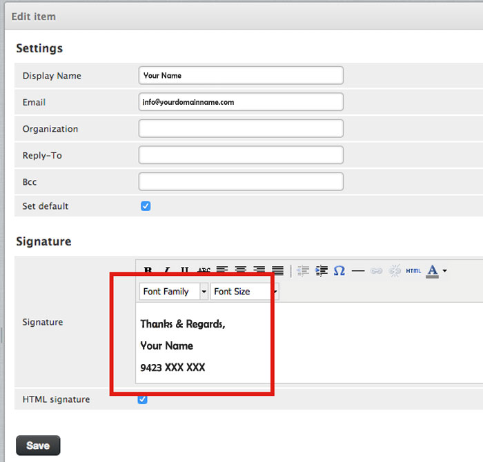 How to add an email signature in Roundcube