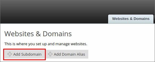 How to add a subdomain in Plesk