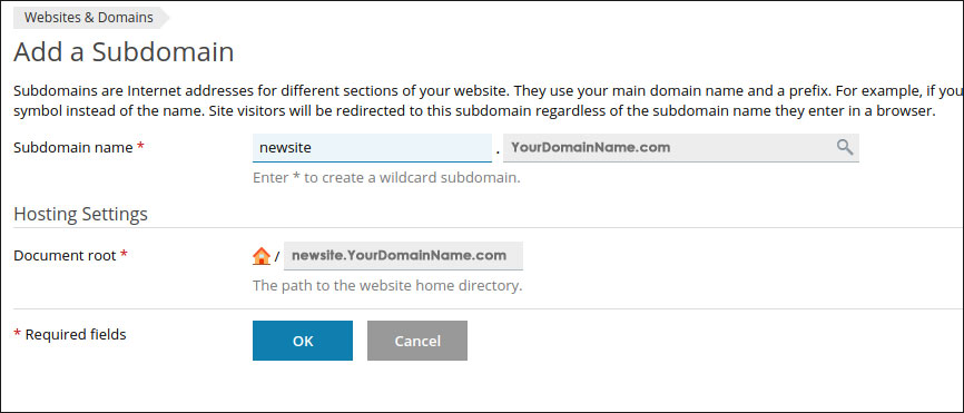 How to add a subdomain in Plesk